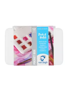   Van Gogh akvarell festék készlet 12 db Pocketbox rózsaszín + ibolya