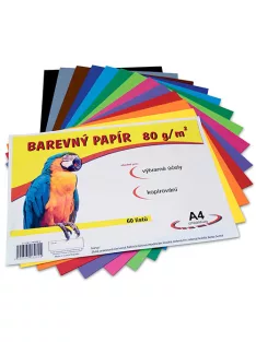 Színes papír A4 80g, 60 lap - 12 szín keveréke