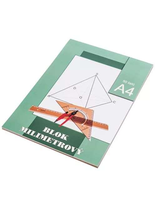 Milliméterpapír blokkban A4 80g, 50 lap