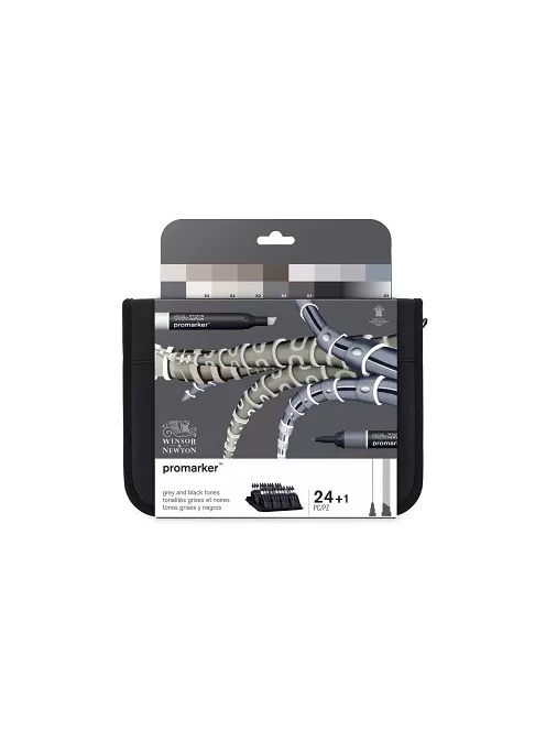 Marker készlet WN Promarker 24 db Wallet Black and Greys