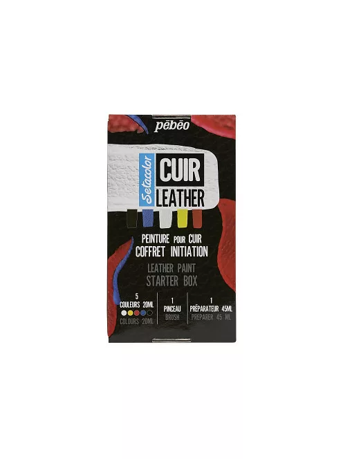 Alapkészlet bőrfestéshez Pébéo Leather 5x20ml + kiegészítők