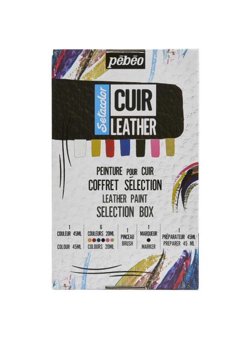 Bőrfestő készlet Pébéo Leather Selection box