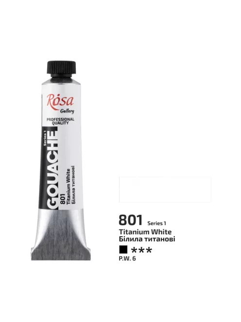 Rósa Gallery Gouache színenként - 20 ml tubusos - Titánfehér 801