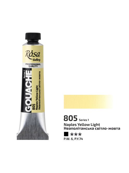 Gouache festék Rosa 20ml – 805 Világos Nápolyi sárga