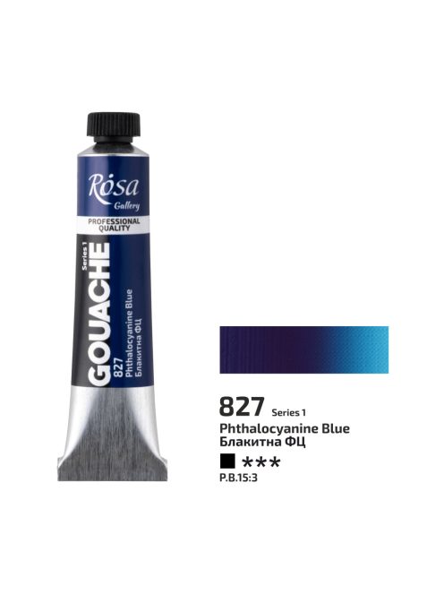 Gouache festék Rosa 20ml – 827 Phthalocyanine Blue