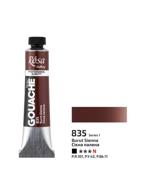 Gouache festék Rosa 20ml – 835 Égetett sziéna