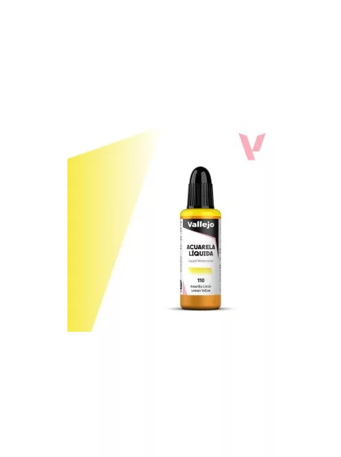 Vallejo folyékony akvarellfesték 32ml – 110 Lemon Yellow