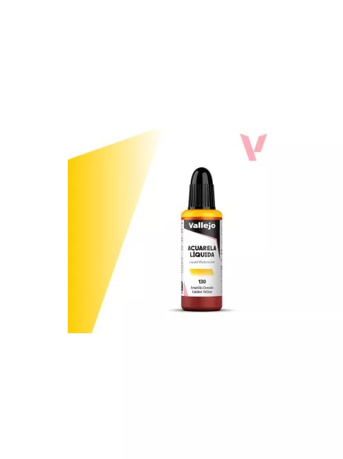 Vallejo folyékony akvarellfesték 32ml  130 Golden Yellow