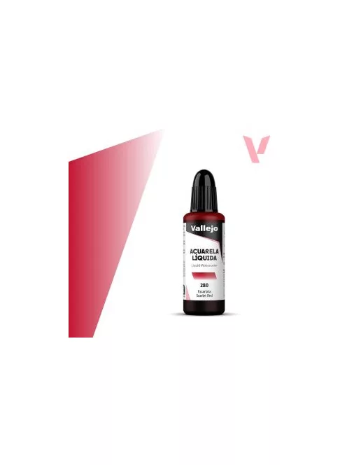 Vallejo folyékony akvarellfesték 32ml  280 Scarlet Red