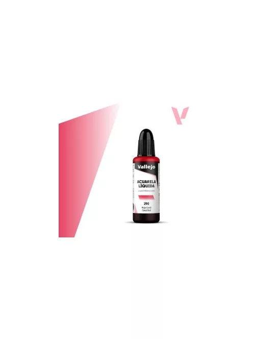 Vallejo folyékony akvarellfesték 32ml  290 Coral Red