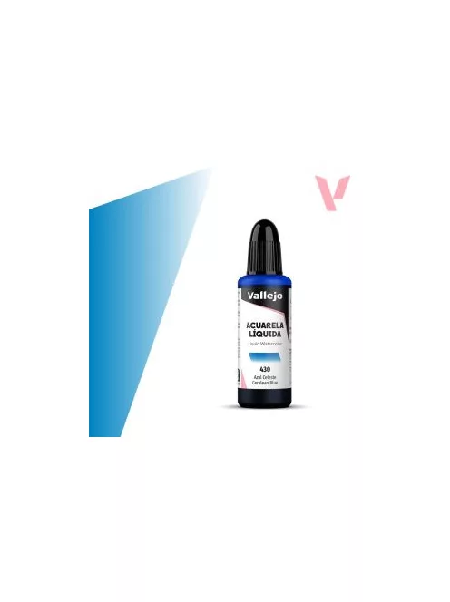 Vallejo folyékony akvarellfesték 32ml  430 Cerulean Blue