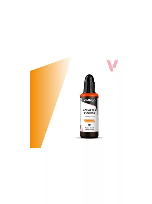 Vallejo folyékony akvarellfesték 32ml  610 Golden Brown