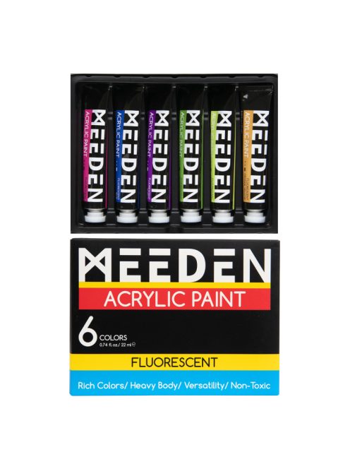 Meeden akrilfesték készlet 6x22ml fluoreszkáló árnyalatok