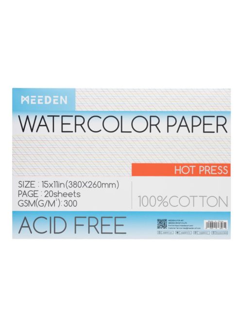 Akvarell nyomólap Meeden 100% pamut 26x38cm melegen préselt