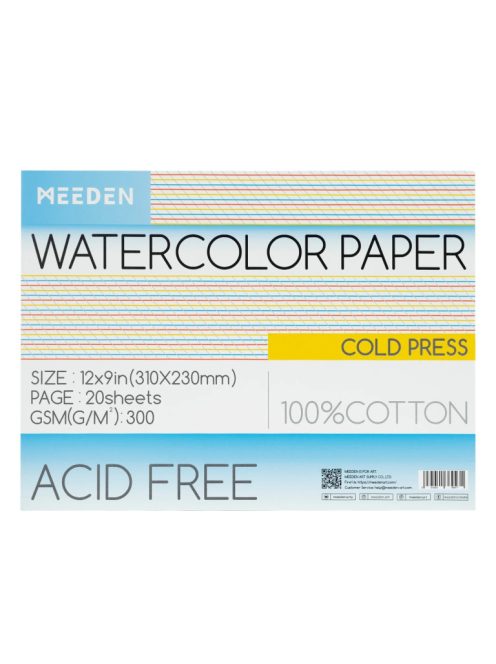 Akvarell nyomólap Meeden 100% pamut 23x31cm hidegen sajtolt
