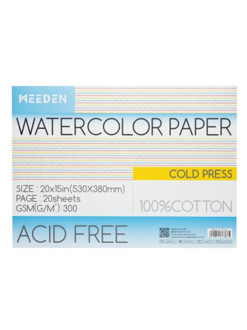 Meeden akvarell nyomólap 100% pamut 38x53cm hidegen sajtolt