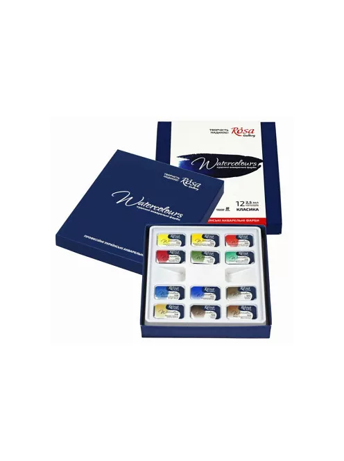 Akvarelfesték készlet Rosa 12 db papír csomagolásban