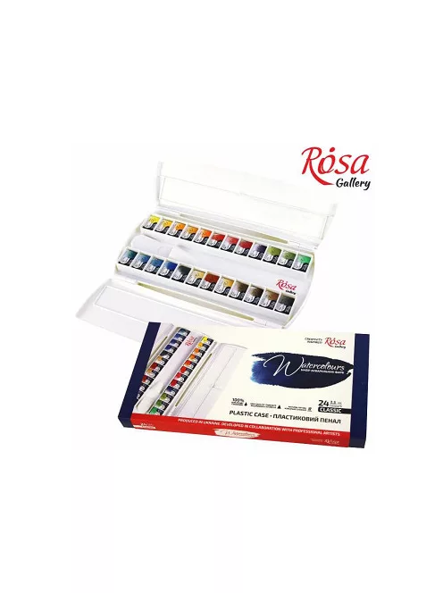 Akvarell festék készlet Rosa 24 db - műanyag paletta