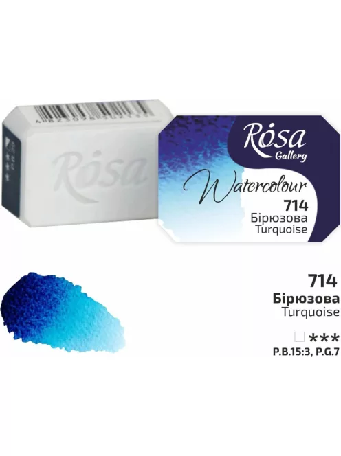 Rósa Gallery akvarell festék - egész szilke 2,5 ml - Türkiz 714
