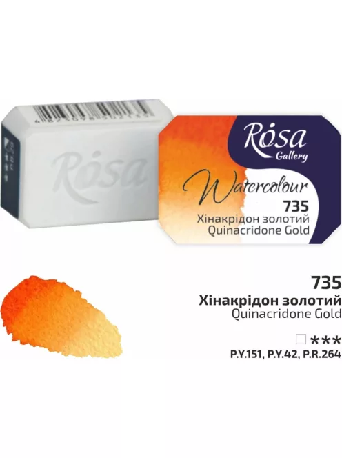 Rósa Gallery akvarell festék - egész szilke 2,5 ml - Kinakridon arany 735
