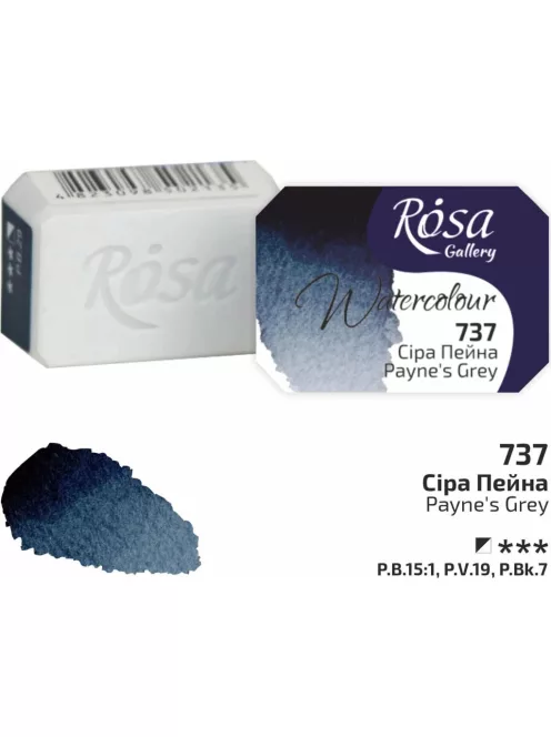 Rósa Gallery akvarell festék - egész szilke 2,5 ml - Payne szürke 737