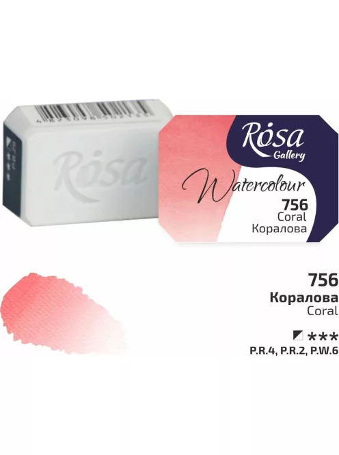 Rósa Gallery akvarell festék - egész szilke 2,5 ml - Korallpiros 756