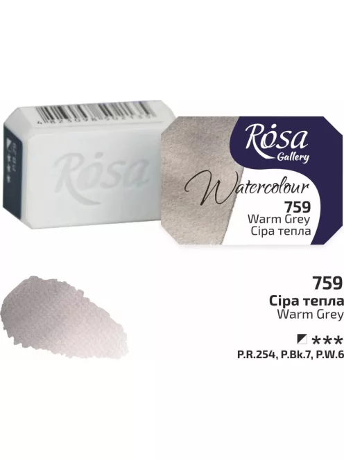 Rósa Gallery akvarell festék - egész szilke 2,5 ml - Melegszürke 759