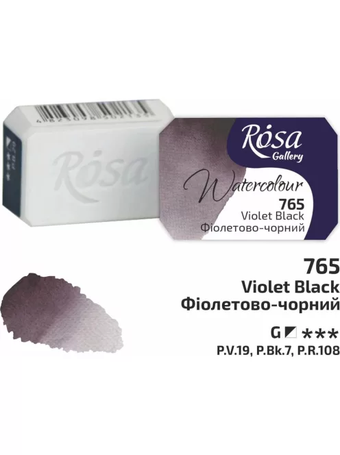 Rósa Gallery akvarell festék - egész szilke 2,5 ml - Ibolyás fekete 765
