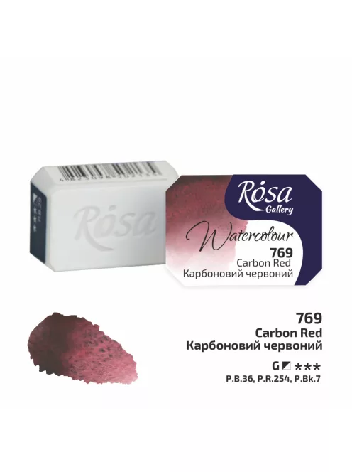 Rósa Gallery akvarell festék - egész szilke 2,5 ml - Karbonvörös 769