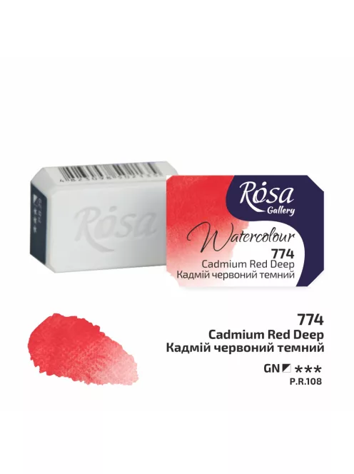 Rósa Gallery akvarell festék - egész szilke 2,5 ml - Sötét kadmiumvörös 774