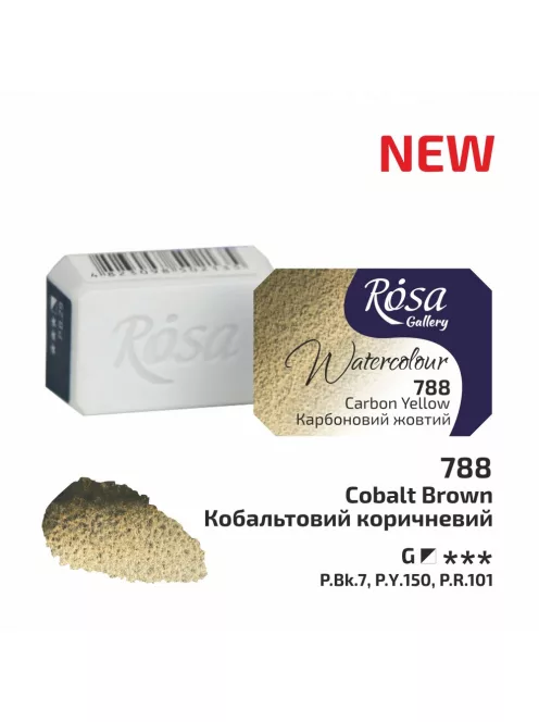 Rósa Gallery akvarell festék - egész szilke 2,5 ml - Feketés sárga 788