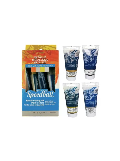 Speedball fémes linómetszet festék készlet 4x37ml