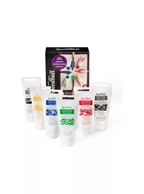Linómetszet színek készlete textilekhez Speedball 6x37ml