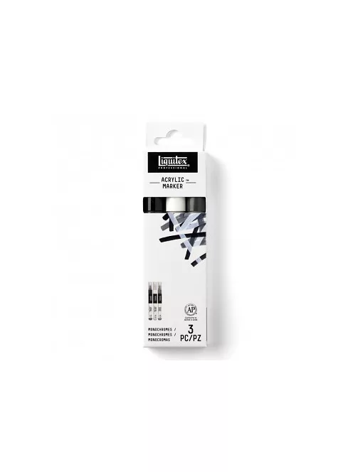 Akril marker készlet 3 db - fekete és fehér