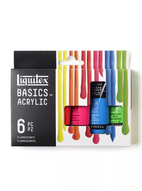 Akril festék készlet Liquitex Basics 6x22ml fluoreszkáló