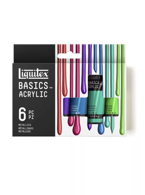 Liquitex Basics akril festék készlet 6x22ml fémes