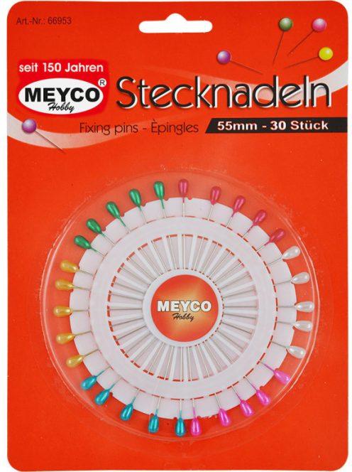 Nagy tűkészlet 30 db-os színes 55 mm