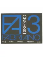 Vázlatfüzet Fabriano Disegno 3 fekete 24x33cm 125g