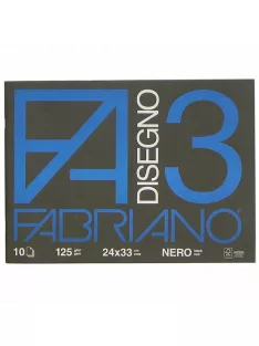 Vázlatfüzet Fabriano Disegno 3 fekete 24x33cm 125g