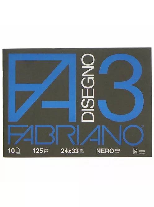 Vázlatfüzet Fabriano Disegno 3 fekete 24x33cm 125g
