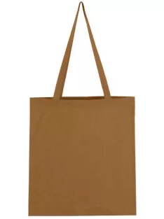 Vászon táska hosszú füllel - bronz barna / érem bronz