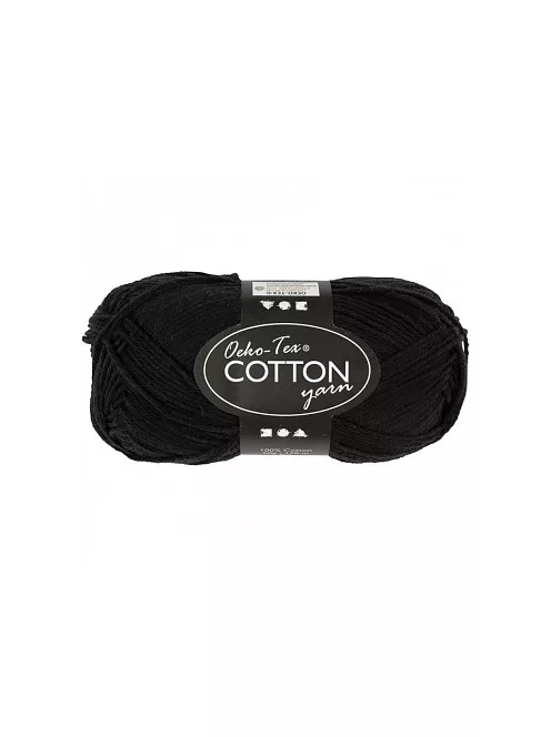 100% pamut fonal, 50g - fekete