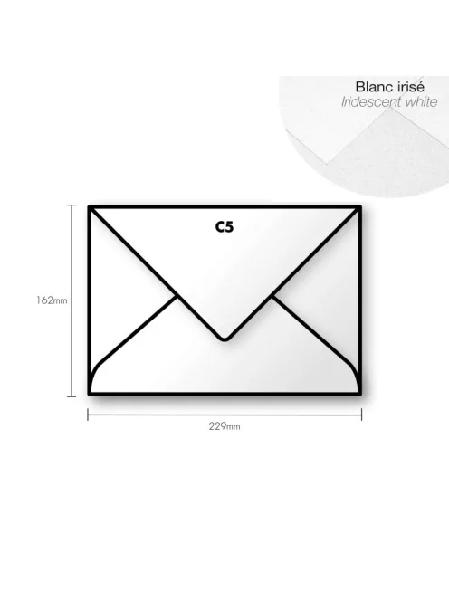 Paper envelope Pollen C5 162x229mm – Iridescent fehér