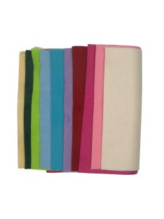 Pasztell színű díszfilc készlet 22x30cm 10 db