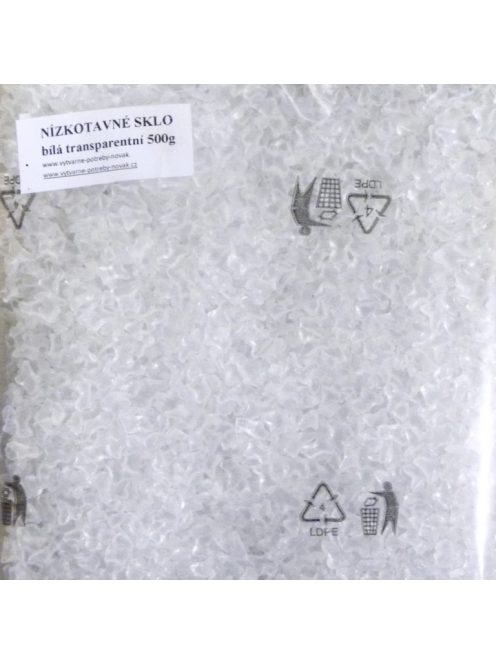Alacsony olvadáspontú üveg 0,5 kg - fehér, átlátszó