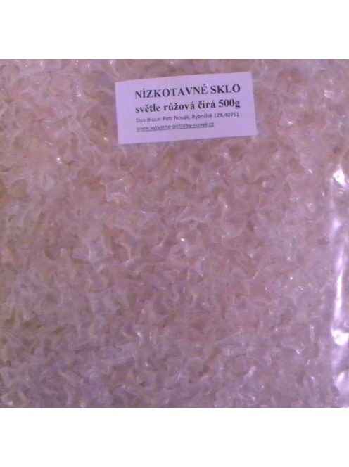 Alacsony olvadáspontú üveg 0,5 kg - világos rózsaszín, átlátszó