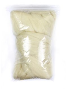 Természetes fehér fésült birkagyapjú 100g