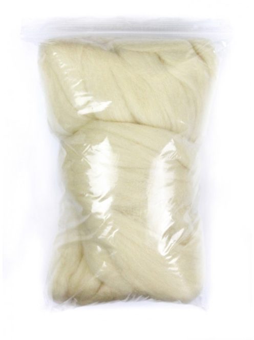 Természetes fehér fésült birkagyapjú 100g