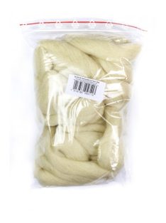 Természetes fehér kártolt birkagyapjú 100g