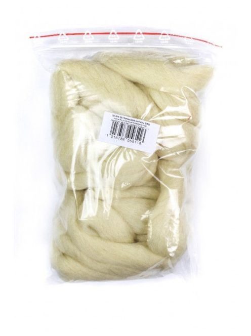 Természetes fehér kártolt birkagyapjú 100g